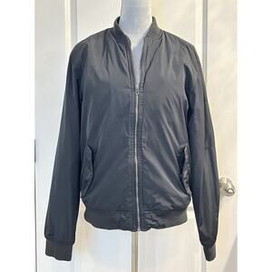 Old Navy Full Zip Bomber Jacket Coat Adult Medium Aviator Military Black